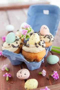 Little easter cupcakes Stock Photos