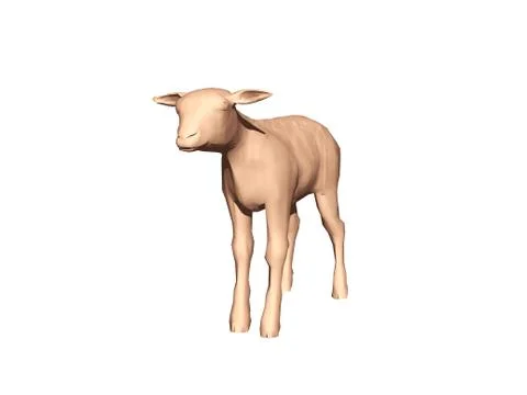 Little Easter lamb stands on pasture Stock Illustration