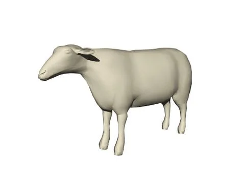 Little Easter lamb stands on pasture Stock Illustration