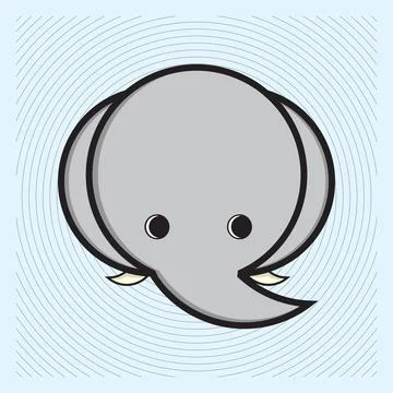 LITTLE ELEPHANT HEAD VECTOR Stock Illustration