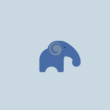 Little elephant. Logo. Emblem or symbol. Illustration. Stock Illustration