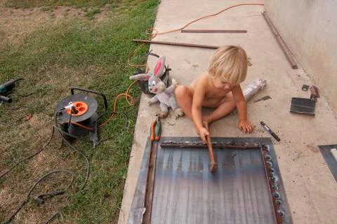 Little engineer 库存照片