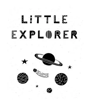 Little explorer poster. Stock Illustration