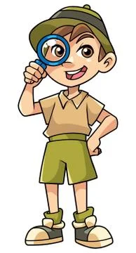 Little Explorer on White Stock Illustration