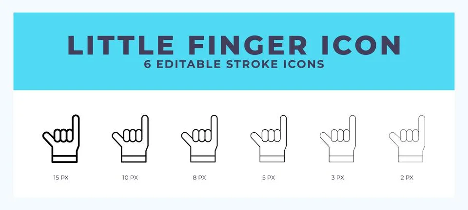 Little finger icon vector for web. And mobile app. Editable stroke outline .. Stock Illustration