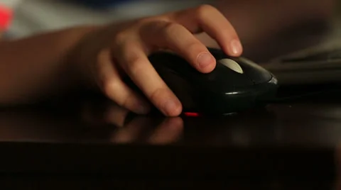 Little finger using computer mouse Stock Footage 37679099