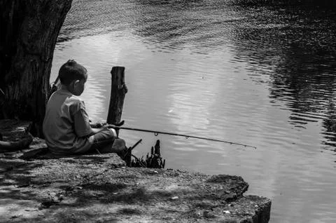 Little fisherman Stock Photos