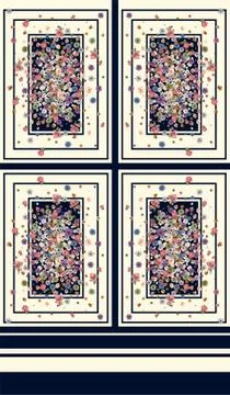 Little flowers pattern in frames. Dress fashion print.Symmetrical background. 스톡 일러스트