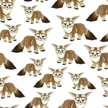 Little fox seamless pattern. Cute animals background. - illustration Illustrazione stock