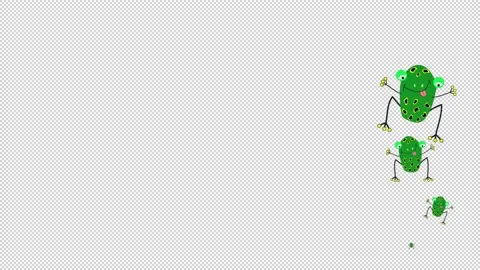 Little frog cartoon character on a empty background. Stock Footage 149959045