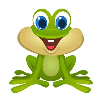 A little frog is posing with smile Stock Illustration