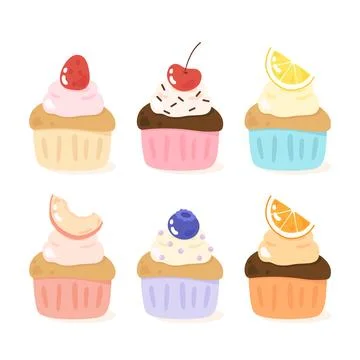 Little fruit cupcake Stock Illustration