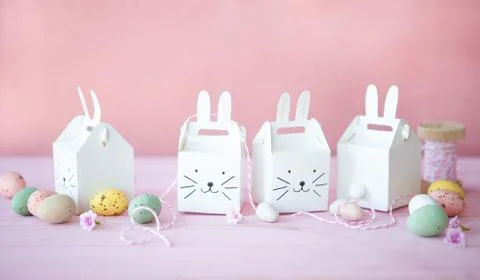 Little gift boxes for easter Stock Photos