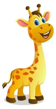 A little giraffe posing with smile Stock Illustration