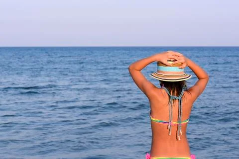 Little girl on the beach Stock Photos