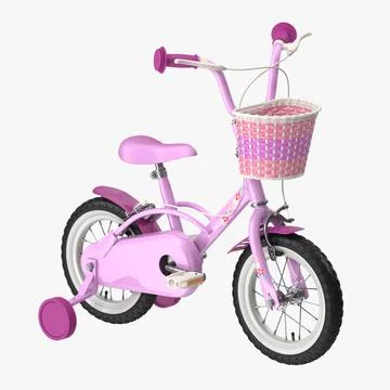 Little Girl Bicycle 3D Model