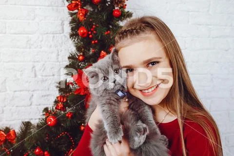 Little Girl With Cat