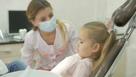 A little girl is at the dentist. Stock Footage 82956853