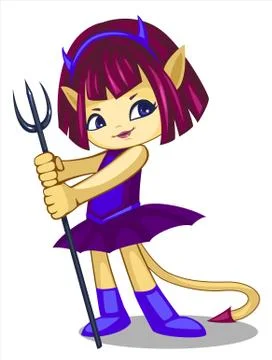 A little girl devil Stock Illustration