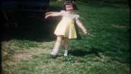 Little Girl Does Cartwheels For The Family 1950S Vintage Film Home Movie 2305 Stock Footage