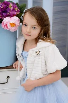 Little girl at her home Stock Photos