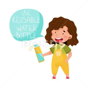 Reusable Water Bottle Vector Illustration Stock Illustration