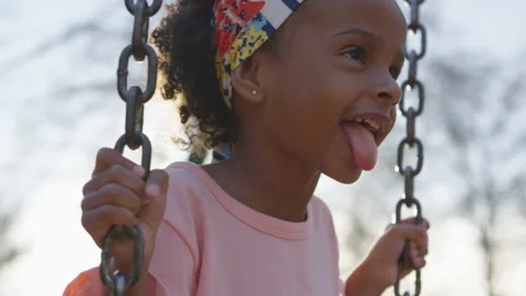 Girl Swing Set Stock Footage ~ Royalty Free Stock Videos