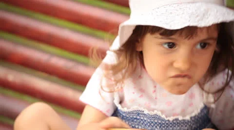 Little Girl Leaks Cake | Stock Video | Pond5