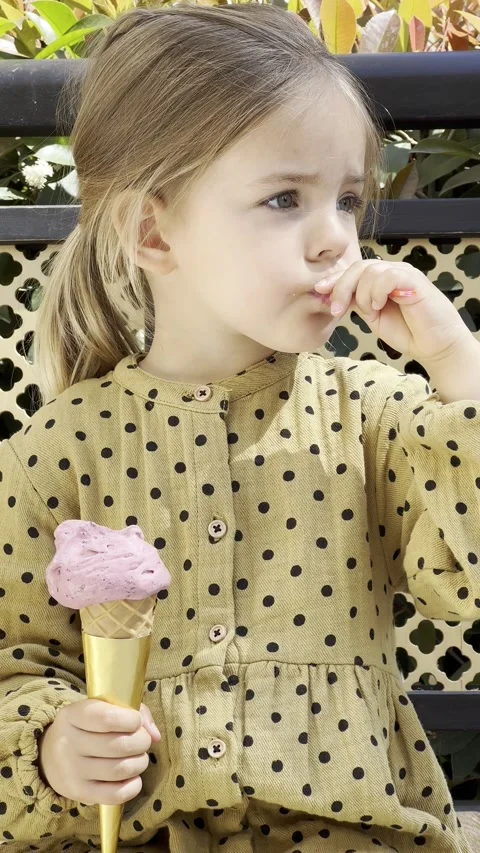 Girl Licks Ice Cream Stock Video Footage Royalty Free Girl Licks Ice