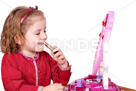 Little girl make up.JPG Stock Photos