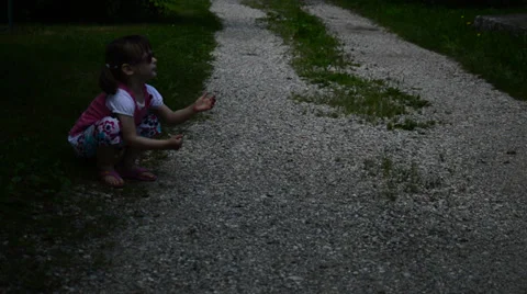 Little girl playing outside Stock Footage 39834053