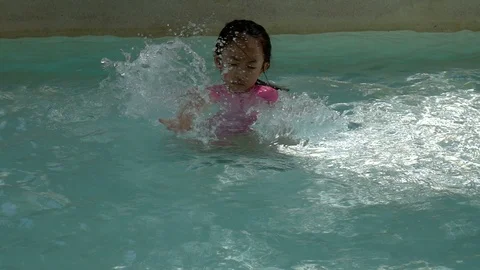 Little girl swim Stock Photos, Royalty Free Little girl swim