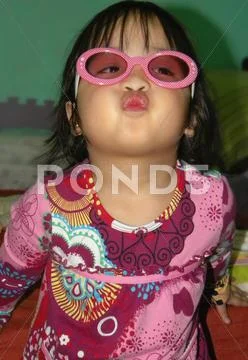 Little girl pouting Stock Photos