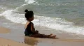 Little girl by the sea HD Footage