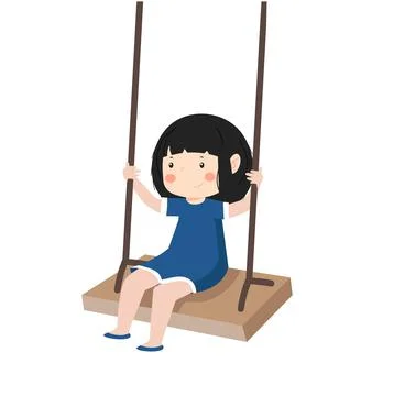 Cute girl doing running exercise cartoon character isolated