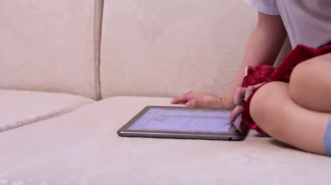 Little girl with tablet computer Stock Footage 63752596