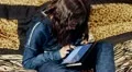 little girl with tablet HD Footage