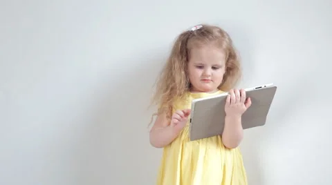 Little girl using tablet Stock Footage 61816521
