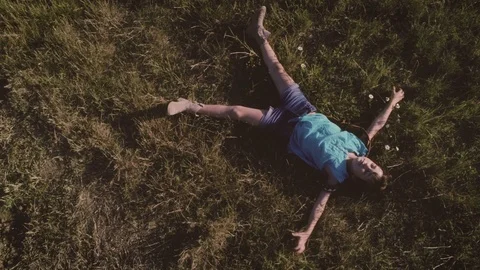 Little Girl walking in open field Stock Footage