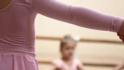 Little girls dance ballet. Children in ballet class Stock Footage 83511127