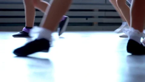 Little girls dance ballet. Children in ballet class.Little ballerinas and Stock Footage 105555662