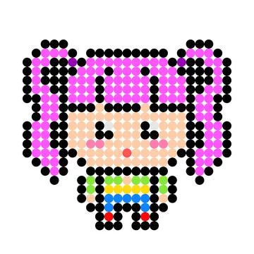 A little girl's dot pattern. Vector illustration of pixel art. Stock Illustration