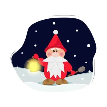 Little gnomes winter Stock Illustration