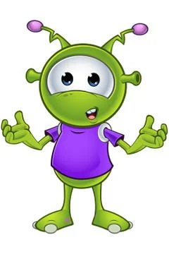 Little green alien Stock Illustration