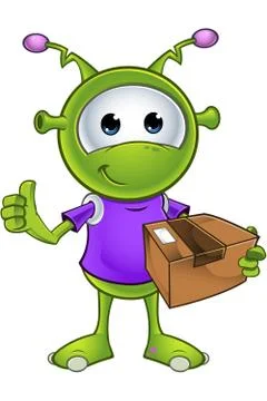 Little green alien Illustrazione stock