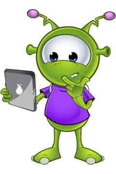 Little green alien Illustrazione stock