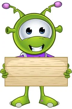 Little green alien Illustrazione stock