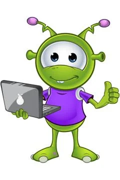 Little green alien Stock Illustration