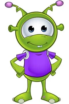 Little green alien Illustrazione stock