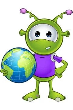 Little green alien Stock Illustration